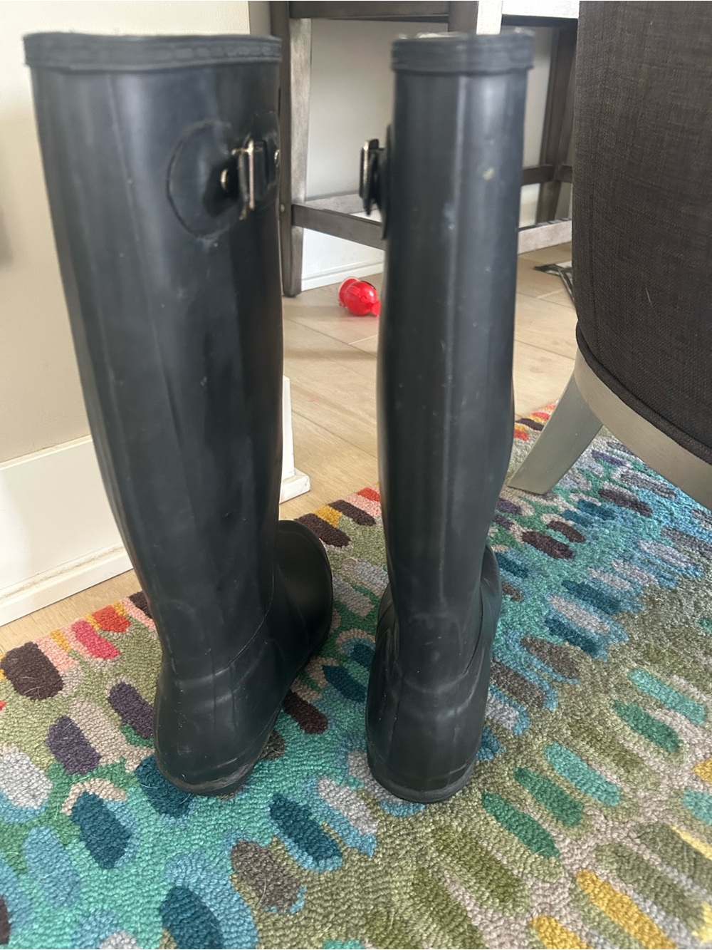 Hunter Black Tall Rain Boots - Picture 6 of 10
